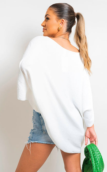 She Wears Glory™ Oversized Batwing Sleeve Casual Tops