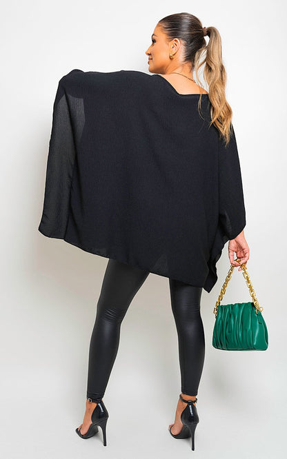 She Wears Glory™ Oversized Batwing Sleeve Casual Tops