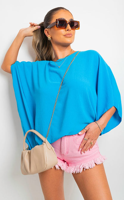 She Wears Glory™ Oversized Batwing Sleeve Casual Tops