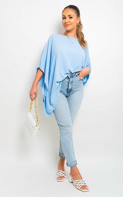 She Wears Glory™ Oversized Batwing Sleeve Casual Tops