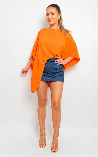 She Wears Glory™ Oversized Batwing Sleeve Casual Tops