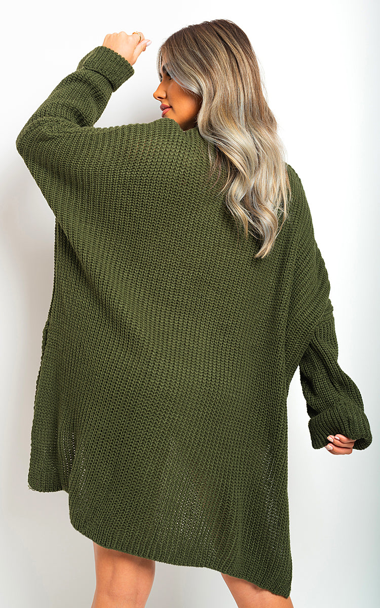 She Wears Glory™ High Neck Oversized Long Sleeve Knitted Jumper
