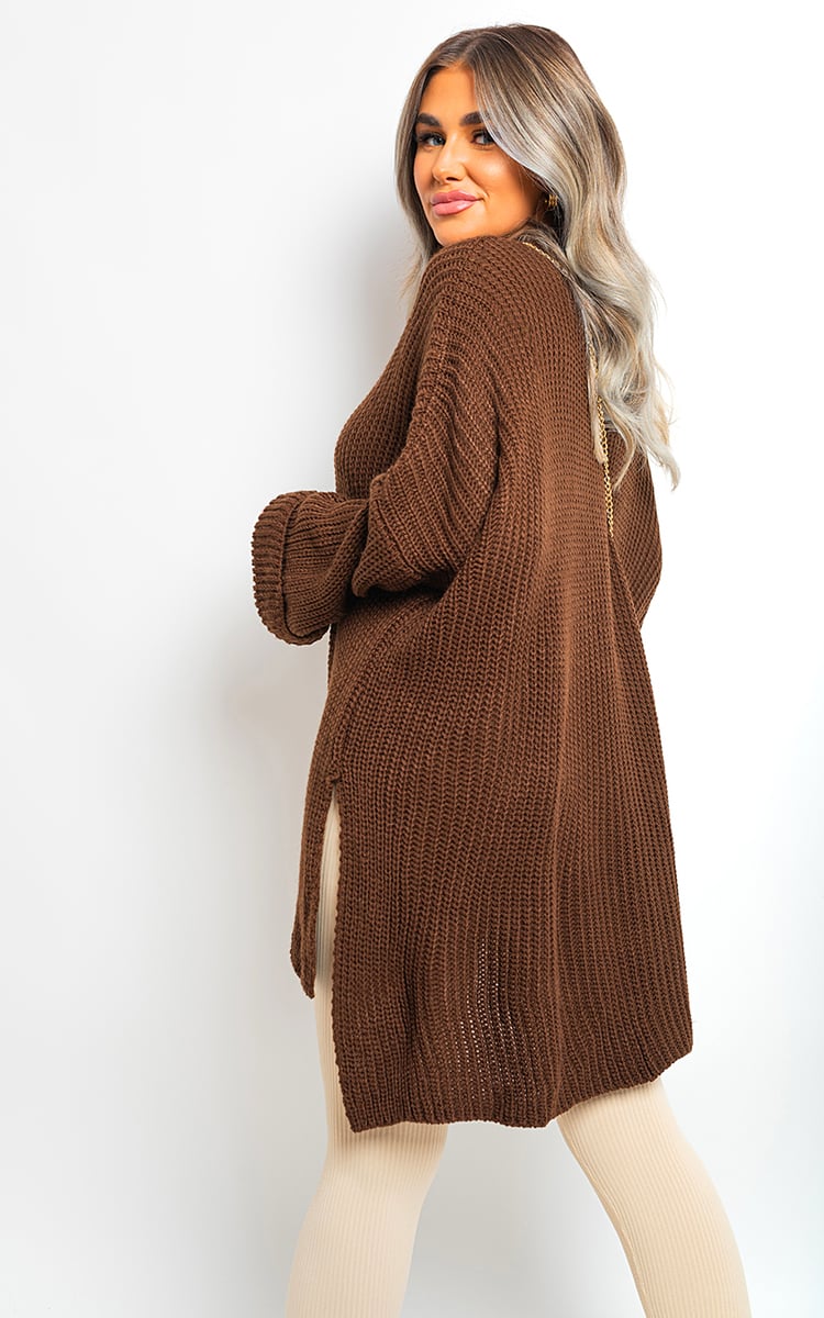 She Wears Glory™ High Neck Oversized Long Sleeve Knitted Jumper