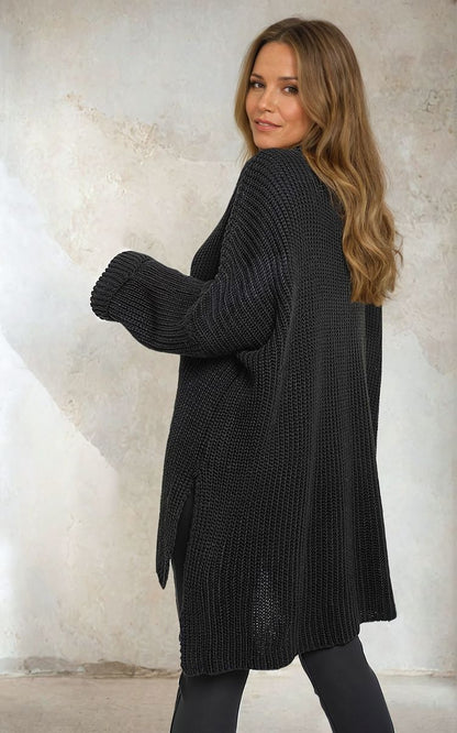 She Wears Glory™ High Neck Oversized Long Sleeve Knitted Jumper