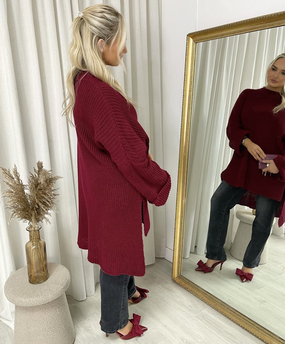 She Wears Glory™ High Neck Oversized Long Sleeve Knitted Jumper