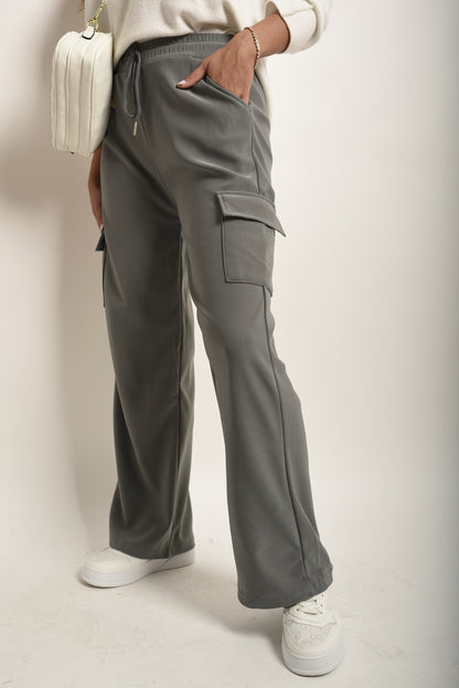 She Wears Glory™ Wide Leg Drawstring Waist Flap Pocket Trouser