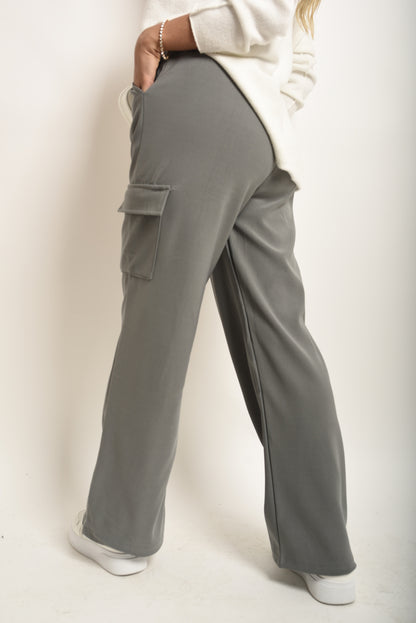 She Wears Glory™ Wide Leg Drawstring Waist Flap Pocket Trouser