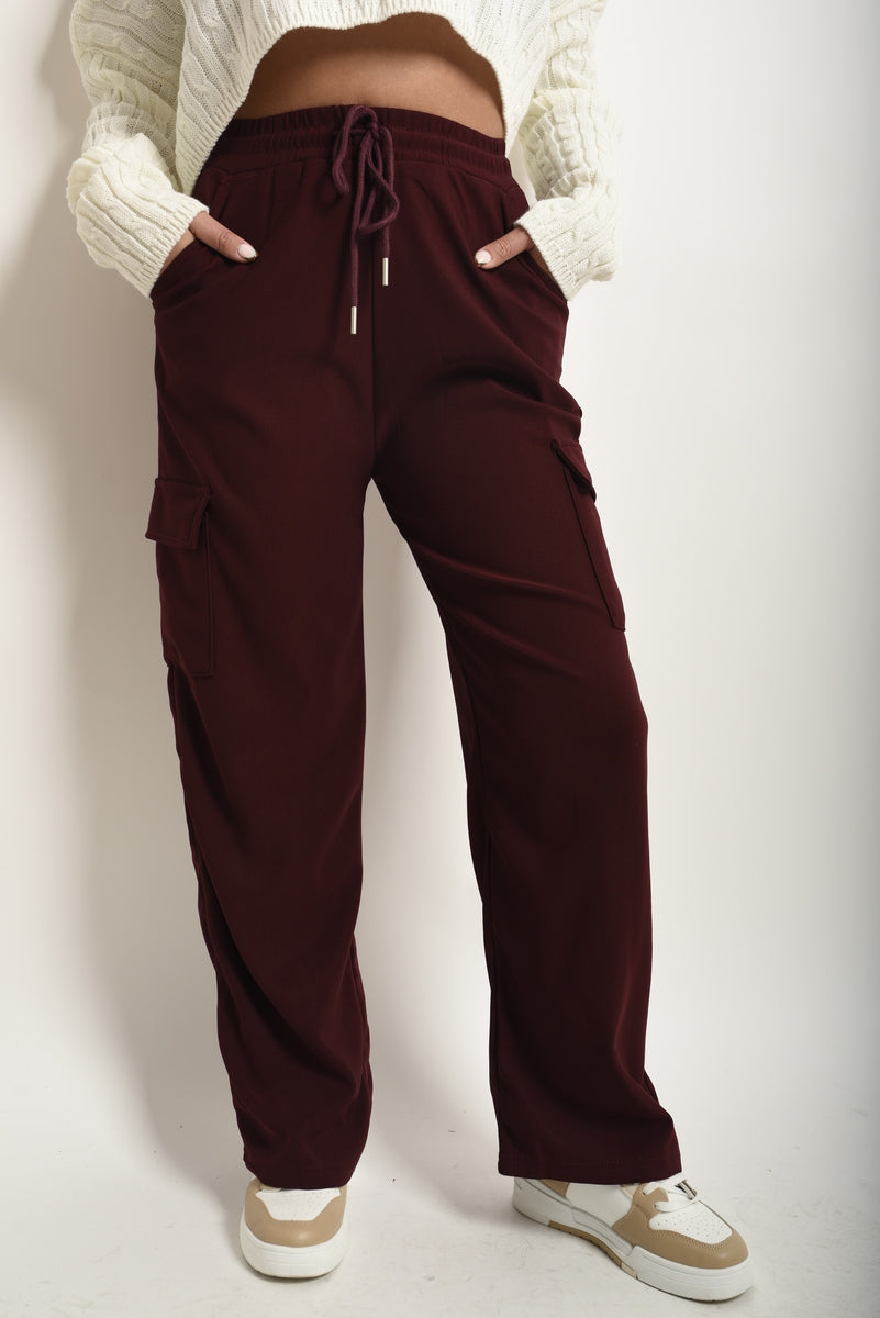 She Wears Glory™ Wide Leg Drawstring Waist Flap Pocket Trouser