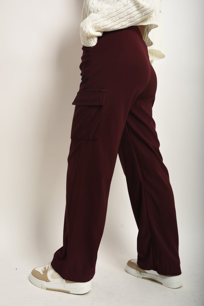 She Wears Glory™ Wide Leg Drawstring Waist Flap Pocket Trouser