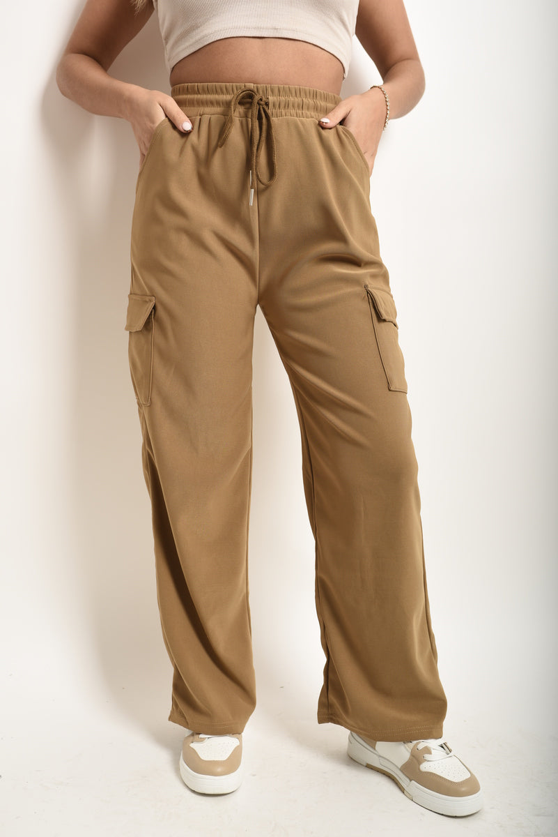 She Wears Glory™ Wide Leg Drawstring Waist Flap Pocket Trouser