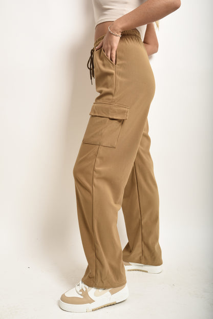 She Wears Glory™ Wide Leg Drawstring Waist Flap Pocket Trouser