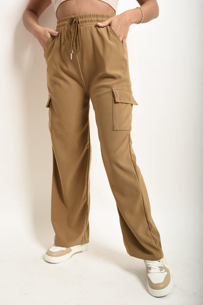 She Wears Glory™ Wide Leg Drawstring Waist Flap Pocket Trouser