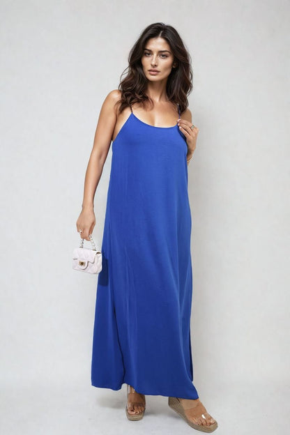 She Wears Glory™ Spaghetti Strap Side Slit Maxi Dress