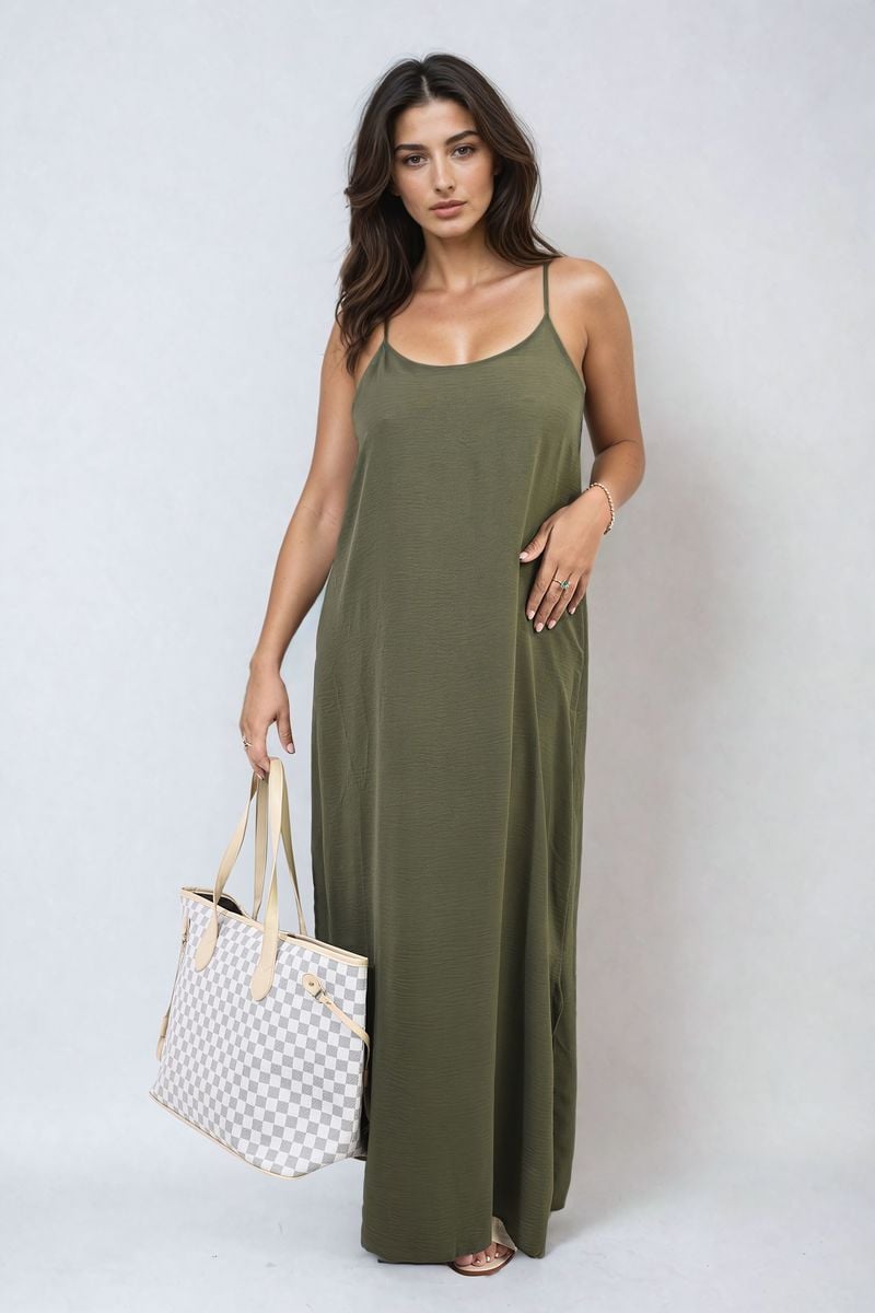 She Wears Glory™ Spaghetti Strap Side Slit Maxi Dress