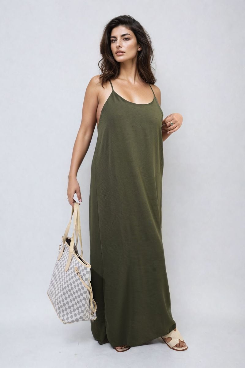 She Wears Glory™ Spaghetti Strap Side Slit Maxi Dress