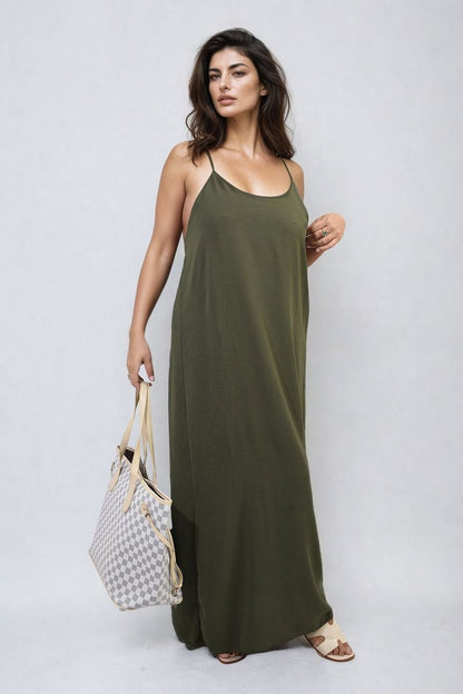 She Wears Glory™ Spaghetti Strap Side Slit Maxi Dress
