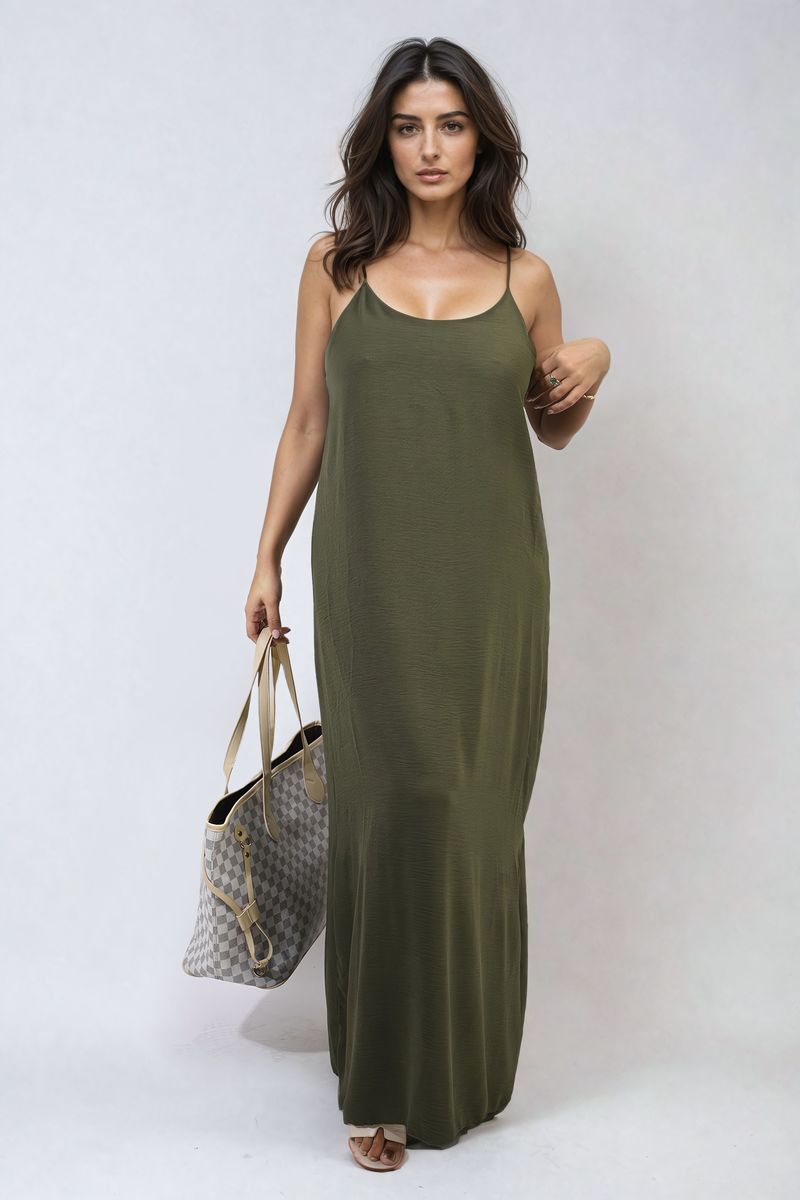 She Wears Glory™ Spaghetti Strap Side Slit Maxi Dress