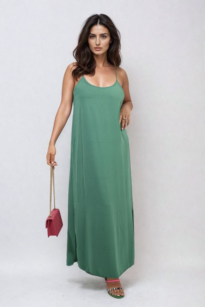 She Wears Glory™ Spaghetti Strap Side Slit Maxi Dress