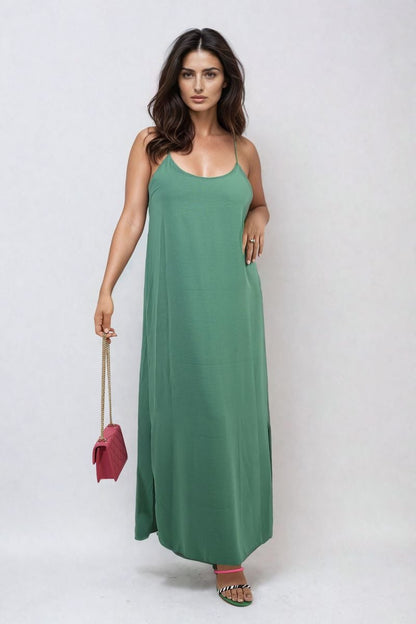 She Wears Glory™ Spaghetti Strap Side Slit Maxi Dress
