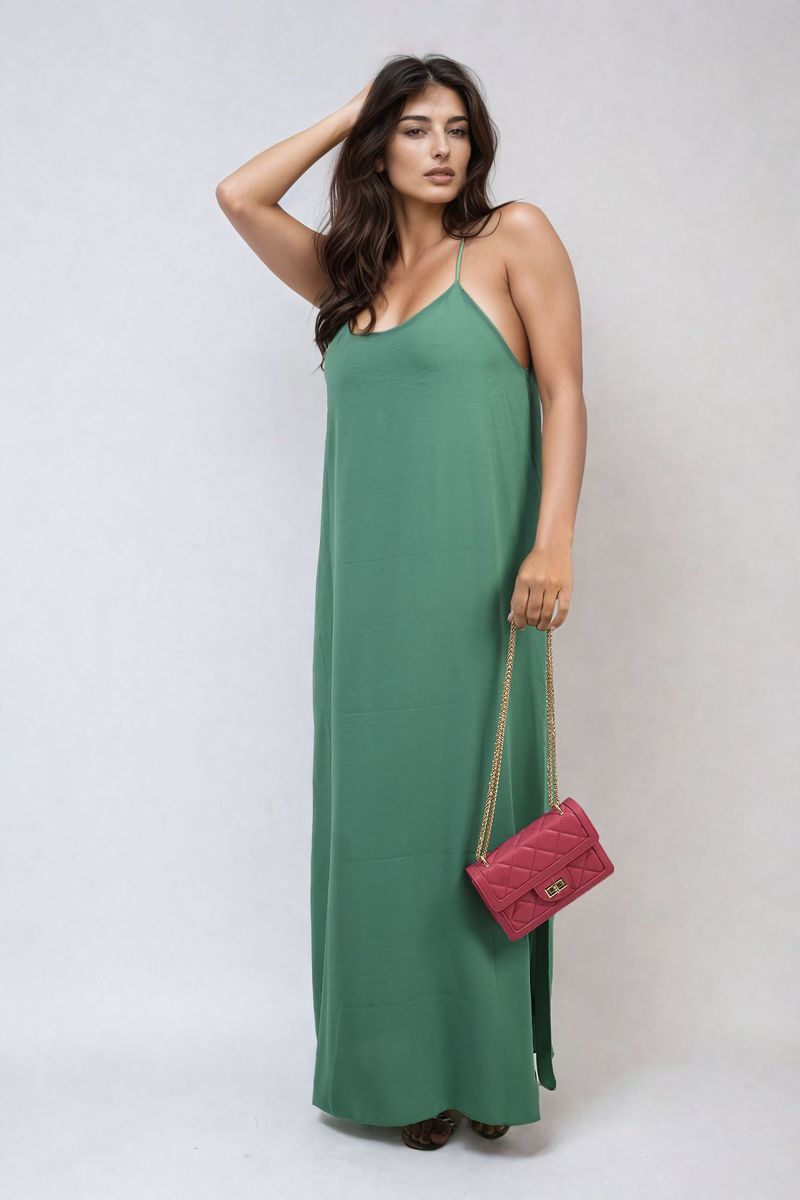 She Wears Glory™ Spaghetti Strap Side Slit Maxi Dress