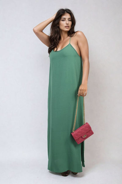 She Wears Glory™ Spaghetti Strap Side Slit Maxi Dress