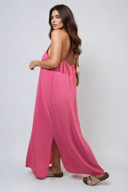 She Wears Glory™ Spaghetti Strap Side Slit Maxi Dress