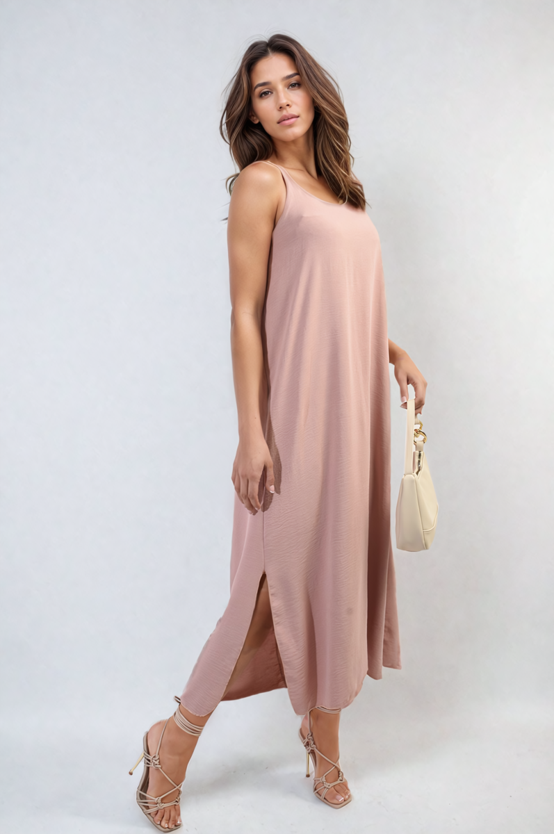 She Wears Glory™ Spaghetti Strap Side Slit Maxi Dress