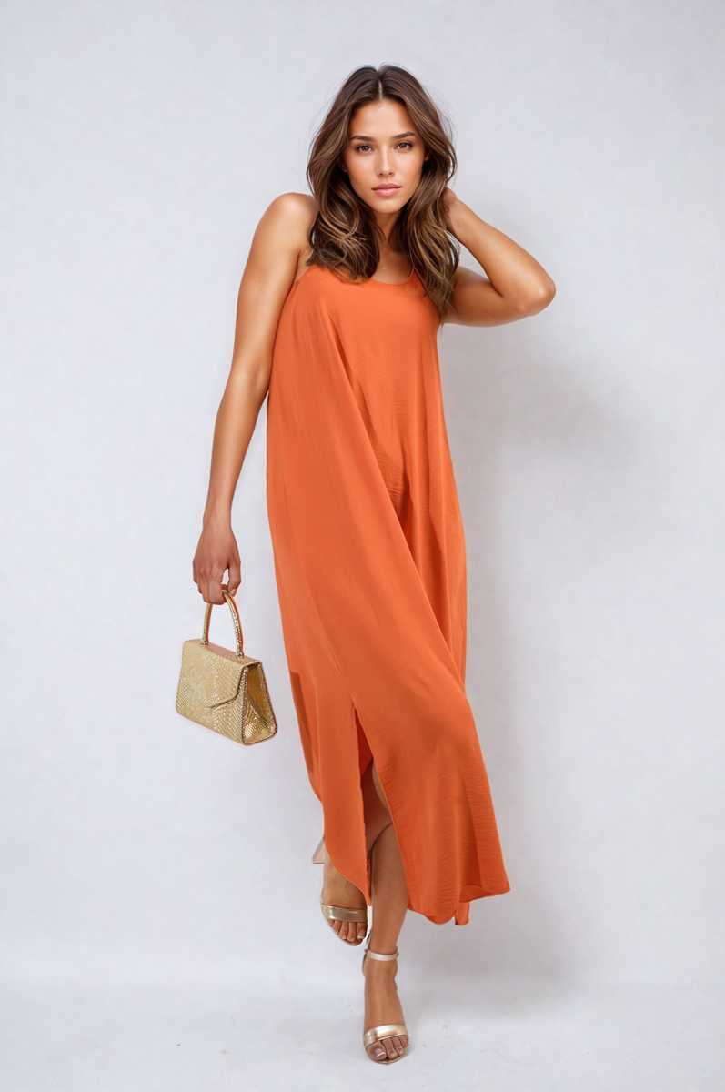 She Wears Glory™ Spaghetti Strap Side Slit Maxi Dress