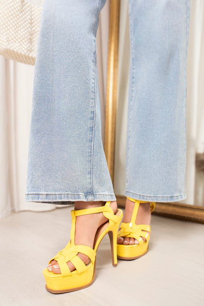 She Wears Glory™ T-Strap Platform Strappy High Heels