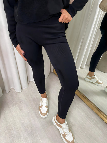 High Waisted Rib Curvy Leggings - She Wears Glory Beverly Hills