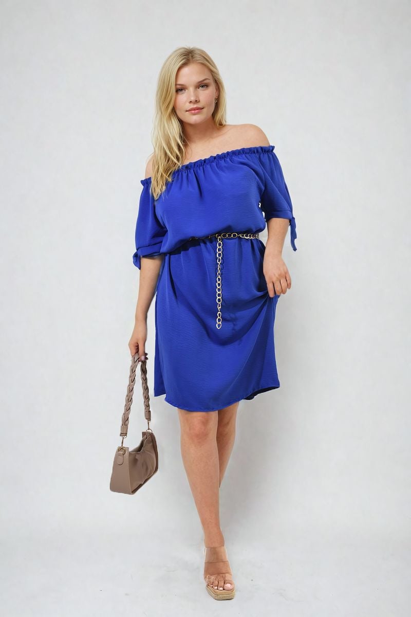 Knot Cuff Off Shoulder Mini Dress - She Wears Glory Beverly Hills
