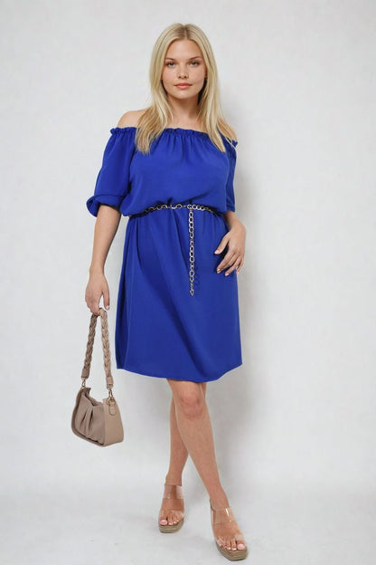 Knot Cuff Off Shoulder Mini Dress - She Wears Glory Beverly Hills