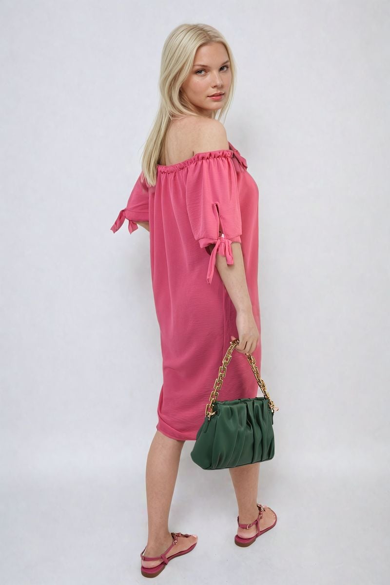 Knot Cuff Off Shoulder Mini Dress - She Wears Glory Beverly Hills