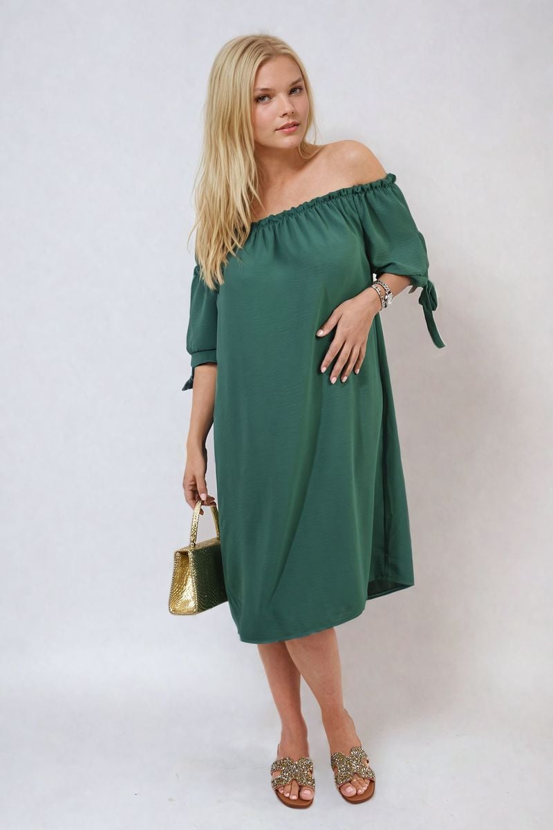 She Wears Glory™ Knot Cuff Off Shoulder Mini Dress