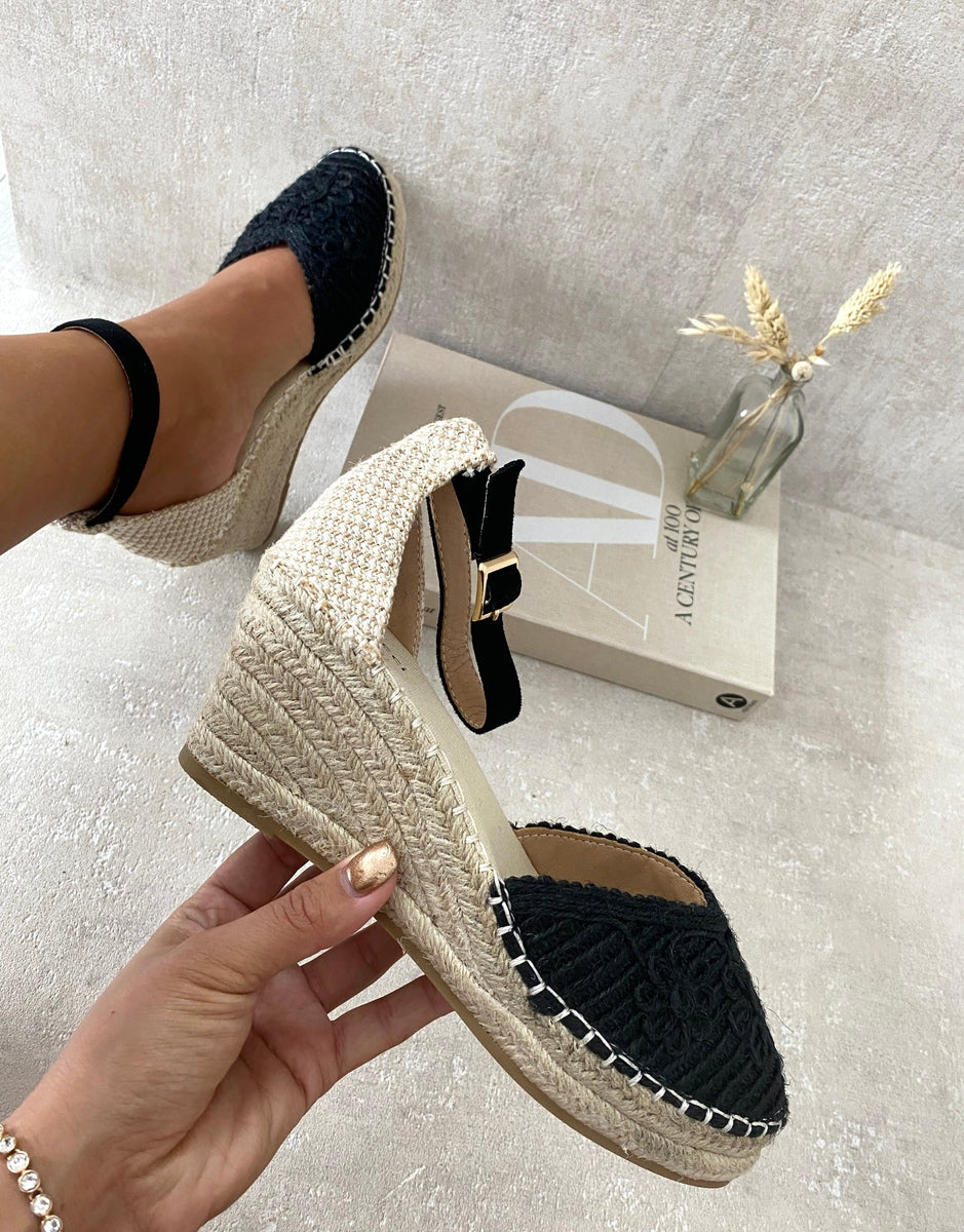 She Wears Glory™ Two Tone Slingback Closed Toe Wedge Sandals