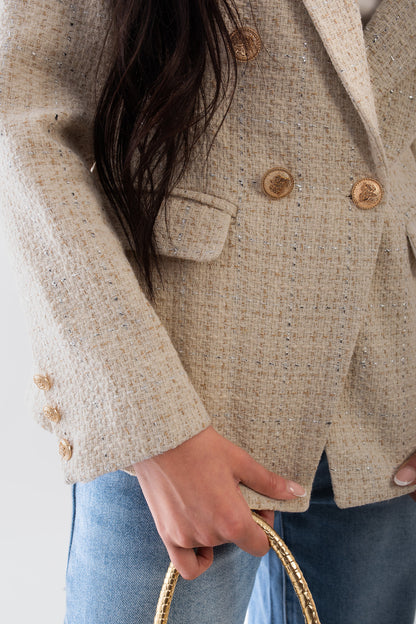 Double Breasted Long Sleeve Button Blazer Jacket - She Wears Glory Beverly Hills