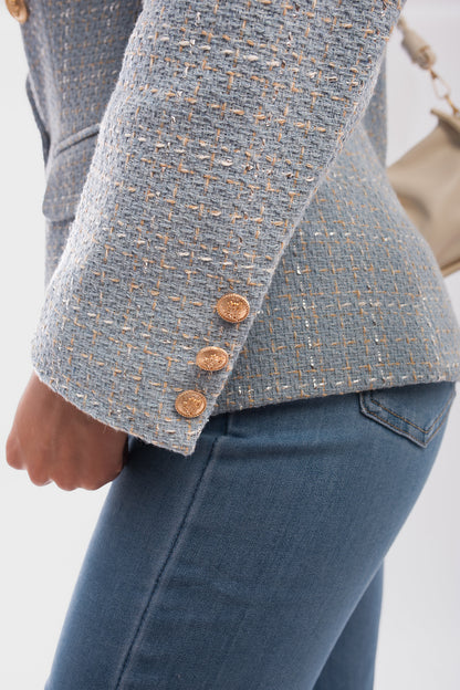 Double Breasted Long Sleeve Button Blazer Jacket - She Wears Glory Beverly Hills