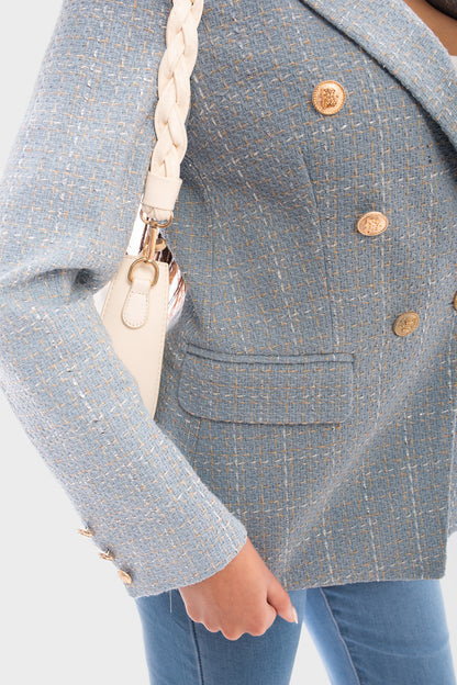 Double Breasted Long Sleeve Button Blazer Jacket - She Wears Glory Beverly Hills