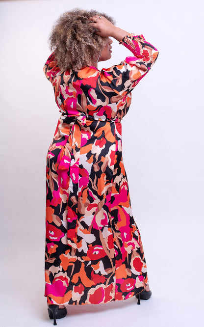 She Wears Glory™ Wrap Front Printed Midi Dress