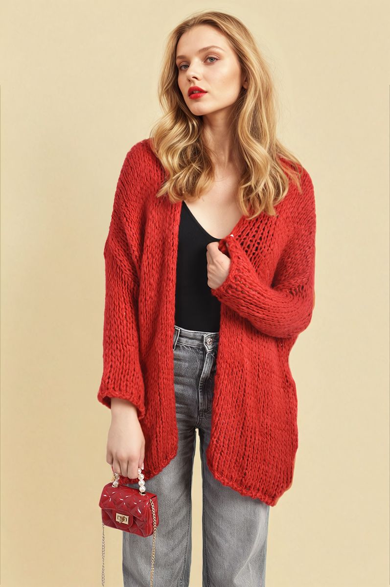 She Wears Glory™ Chunky Long Sleeve Knitted Cardigan