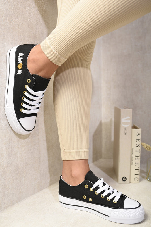 She Wears Glory™ Lace Up Amor Side Detail Chunky Trainers