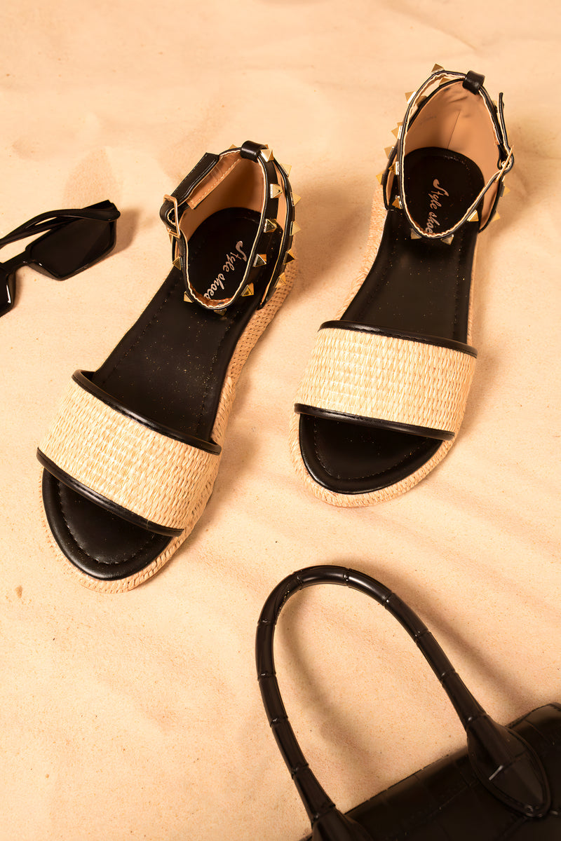 Studs Decorated Platform Strappy Sandals - She Wears Glory Beverly Hills