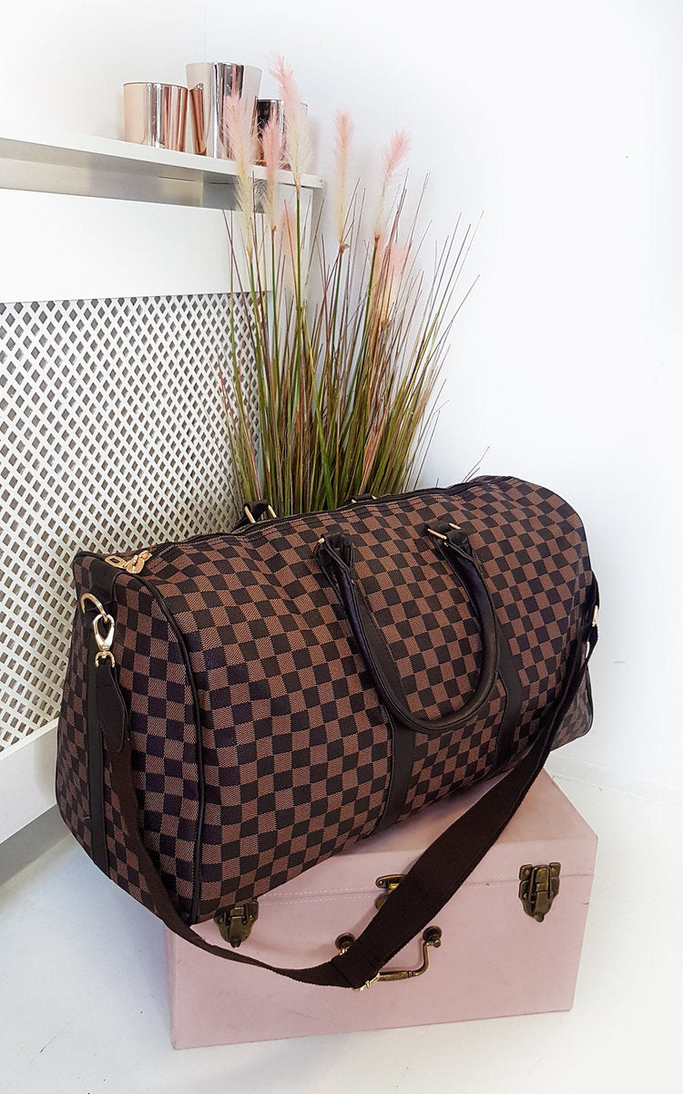 She Wears Glory™ Checked Print Overnight Bag
