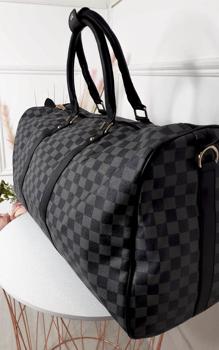 She Wears Glory™ Checked Print Overnight Bag