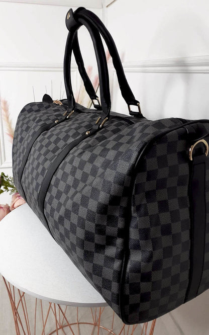 She Wears Glory™ Checked Print Overnight Bag