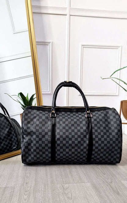 She Wears Glory™ Checked Print Overnight Bag