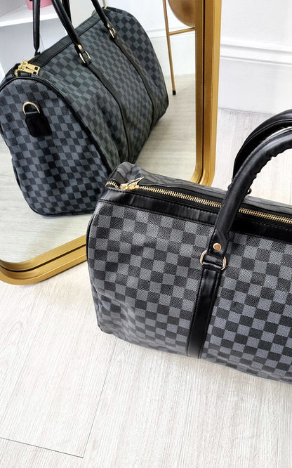 She Wears Glory™ Checked Print Overnight Bag