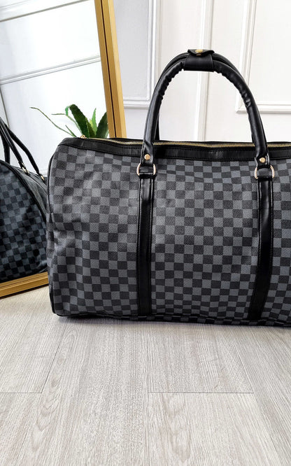 She Wears Glory™ Checked Print Overnight Bag