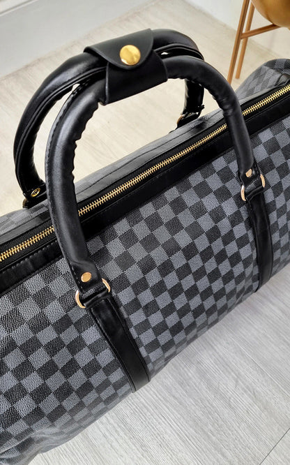 She Wears Glory™ Checked Print Overnight Bag