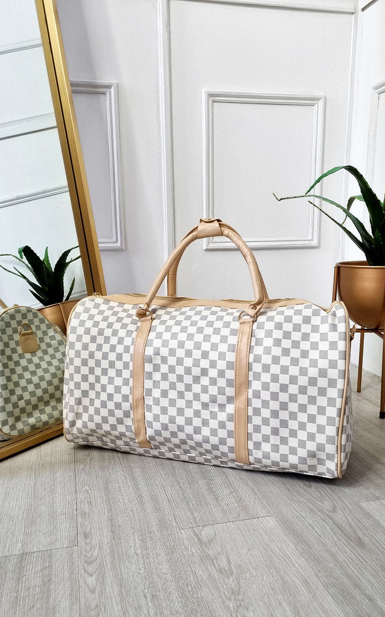 She Wears Glory™ Checked Print Overnight Bag